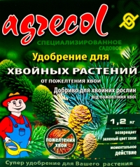 Удобрение Agrecol для хвойных растений, от пожелтения хвои, 1,2 кг