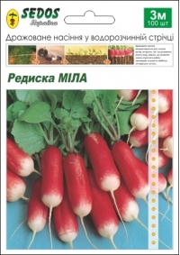 Семена редиса Мила, лента 3 метра